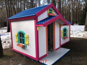 Большой детский деревянный домик с верандой «МЕЧТА»
